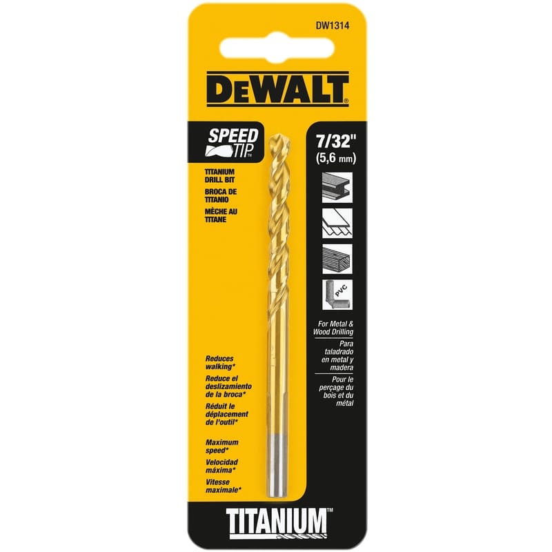 Dewalt DW1314 7/32 in. X 3-3/4 in. L High Speed Steel Split Point Drill Bit Straight Shank 1 pc