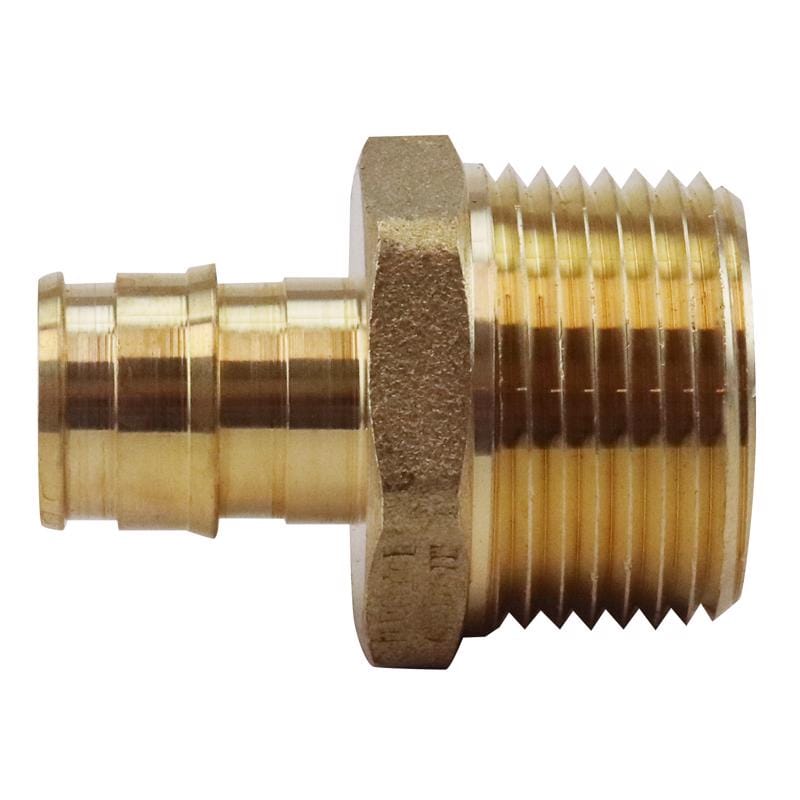 Apollo EPXMA1234 Expansion PEX / Pex A 1/2 in. Expansion PEX in to X 3/4 in. D MPT Brass Male Adapter