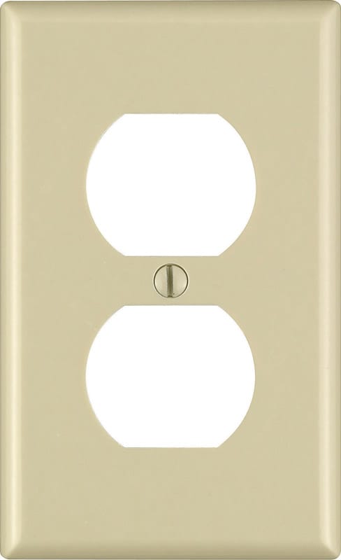 Leviton 86003-IMP Ivory 1 gang Thermoset Plastic Duplex Wall Plate 10 pk