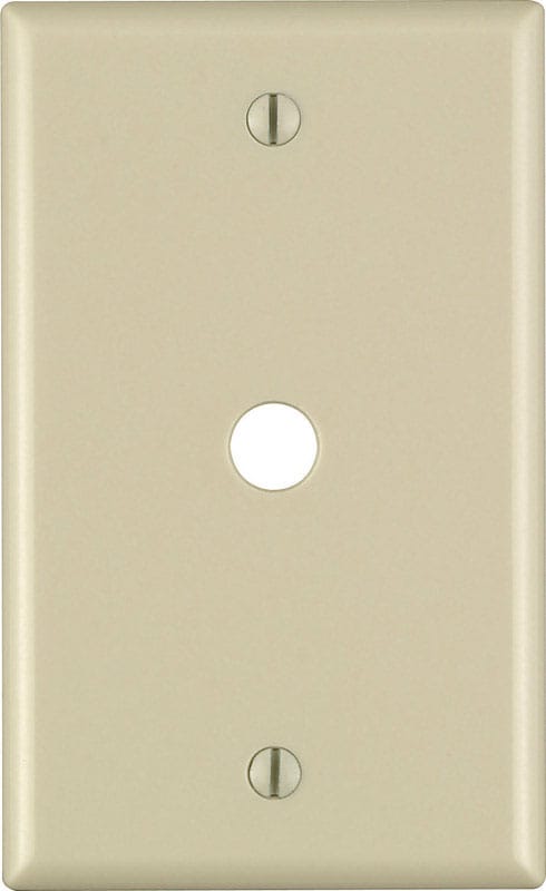 Leviton 86013-000 Ivory 1 gang Thermoset Plastic Cable/Telco Wall Plate 1 pk