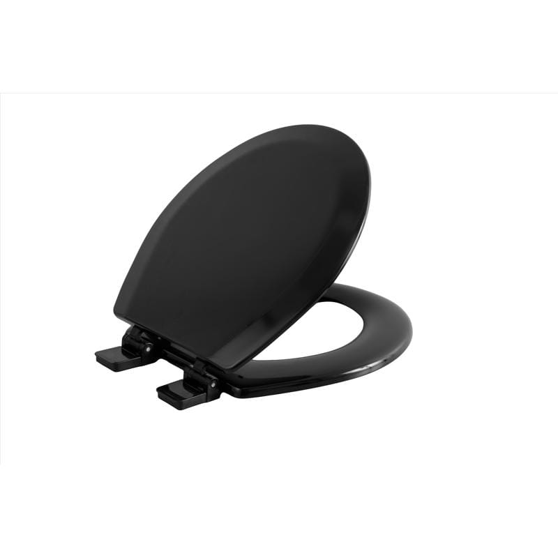 Oakbrook Collection MD013-FG-BLACK Laurel Round Black Wood Toilet Seat