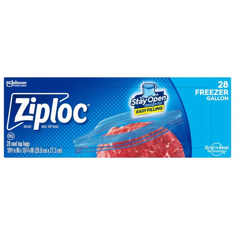 Ziploc 00382 1 gal Clear Freezer Bag 28 pk