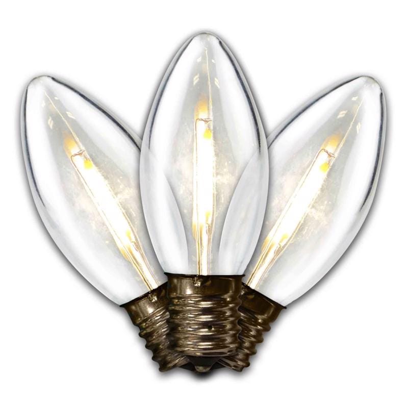 Holiday Bright Lights BU25FLDSC9-TPWA LED C9 Pure White 25 ct Replacement Christmas Light Bulbs