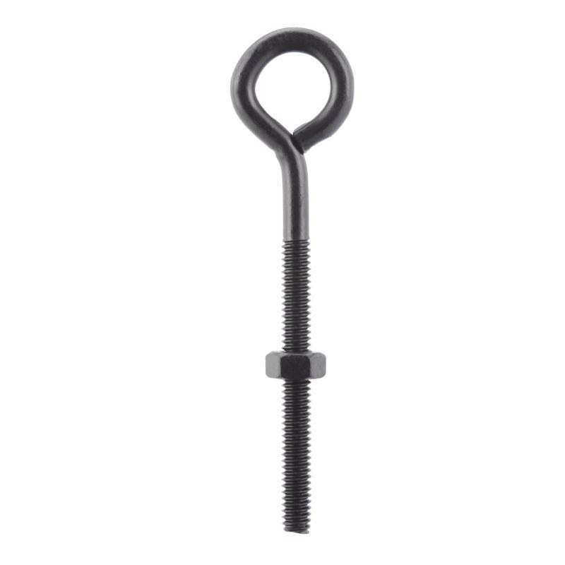Wright 02-3456-303 1/4 in. X 4 in. L Black Steel Eyebolt Nut Included