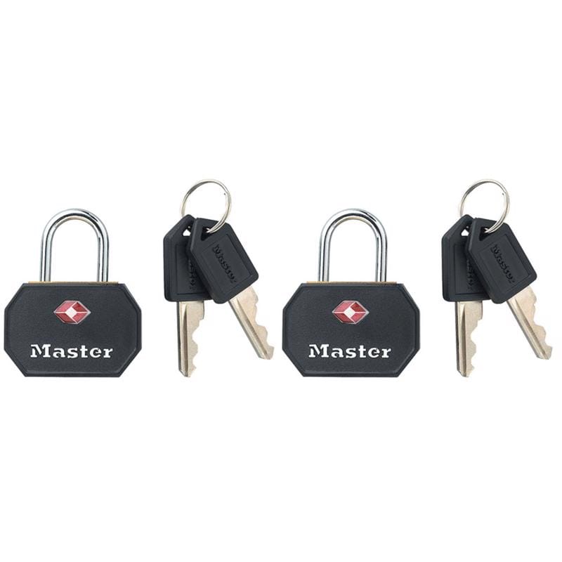 Master Lock 4681TBLK 15/16 in. H X 5/8 in. W X 1-1/4 in. L Vinyl Covered Steel Pin Tumbler Luggage Lock