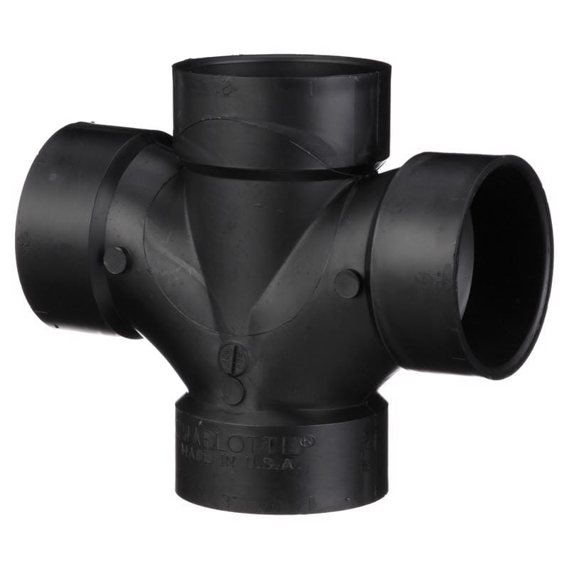 Charlotte PIPE ABS004281000 3 in. Hub X 3 in. D Hub ABS Sanitary Tee