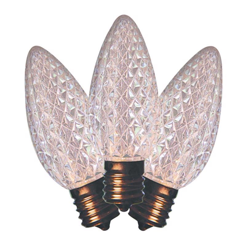 Holiday Bright Lights 25LEDFC9TPWTWA LED C9 Pure White 25 ct Replacement Christmas Light Bulbs