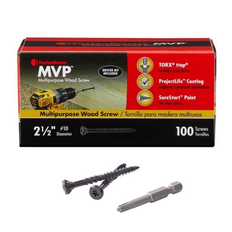 The Fastenmaster MVP FMMVP212-100 FastenMaster MVP 2-1/2 in. L Torx Ttap Self-Tapping Wood Screws 100 pk