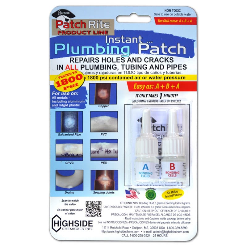 Highside Chemicals 33033 Patch Rite Clear Instant Plumbing Patch