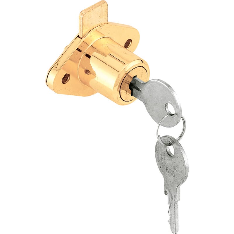 Prime-Line CCEP 9947KA Bright Brass Bronze Steel Cabinet/Drawer Lock