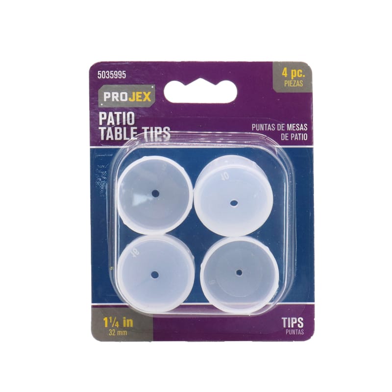 Projex P0083 Plastic Patio Table Tips Clear Round 1-1/4 in. W 4 pk