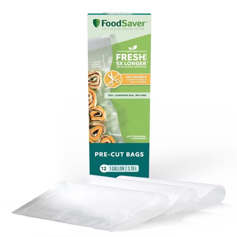 Foodsaver 2215036 1 gal Clear Vacuum Freezer Bags 12 pk