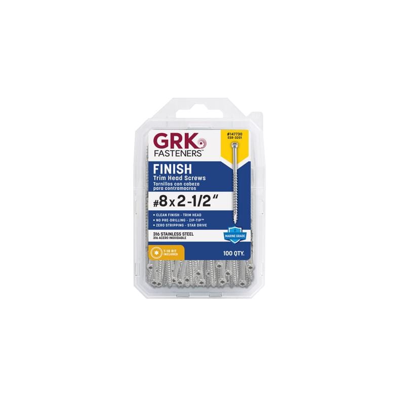 GRK Fasteners 147730 No. 8 in. X 2-1/2 in. L Star Trim Head W-Cut Trim Screws