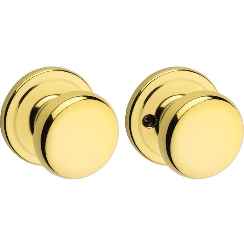Kwikset 97200-787 Juno Polished Brass Passage Door Knob 1-3/4 in.
