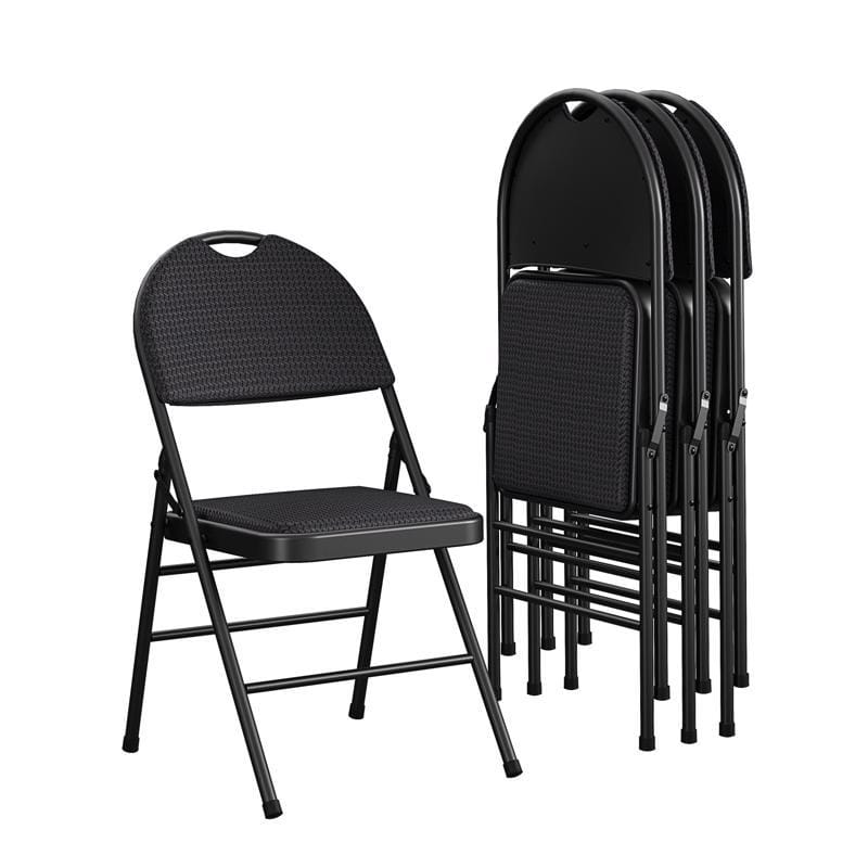 Cosco 37-976-TMS4E Black Fabric XL Folding Chair 4 pk