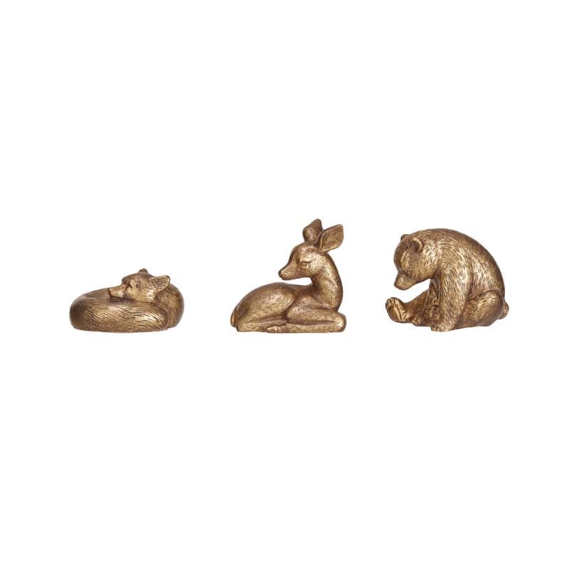 Creative Co-Op XS6461A Sleepy Animals - Bear/Deer/Fox Table Decor