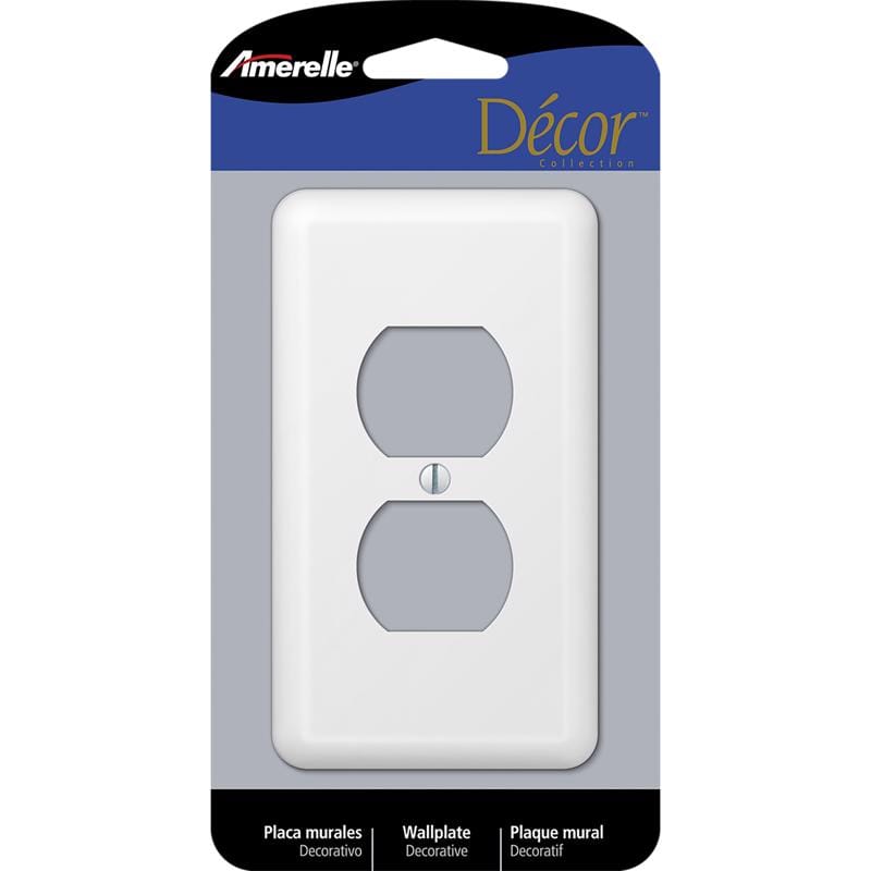 Amerelle 935DW Devon White 1 gang Stamped Steel Duplex Wall Plate 1 pk