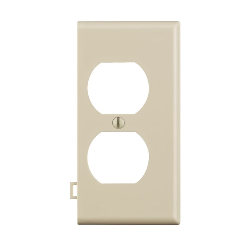 Leviton 0PSE8-00T Light Almond 1 gang Thermoplastic Nylon Duplex Sectional End Wall Plate 1 pk