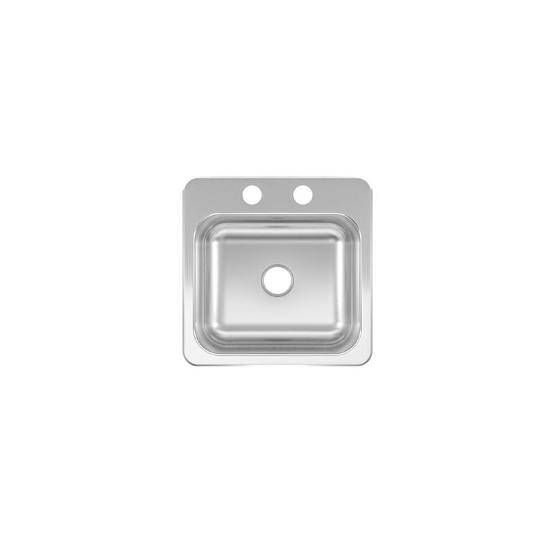 Kindred CSLA1515-6-2CBN Creemore Stainless Steel Top Mount 15 in. W X 15 in. L Single Bowl Bar Sink