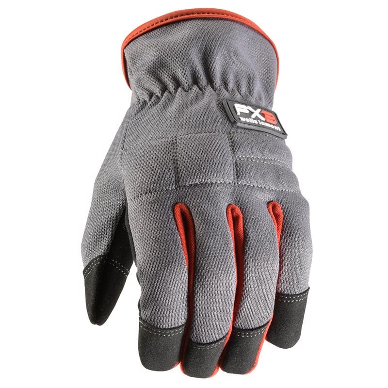 Wells Lamont 7862XL FX3 Men's Indoor/Outdoor Work Gloves Gray/Red XL 1 pair