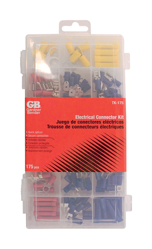 Gardner Bender TK-175 22-10 Ga. Insulated Wire Terminal and Connector Kit Multicolored 175 pk