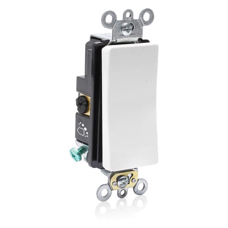 Leviton A5623-02W Decora Plus 20 amps 3-Way Antimicrobial Treated Rocker AC Quiet Switch White 1 pk