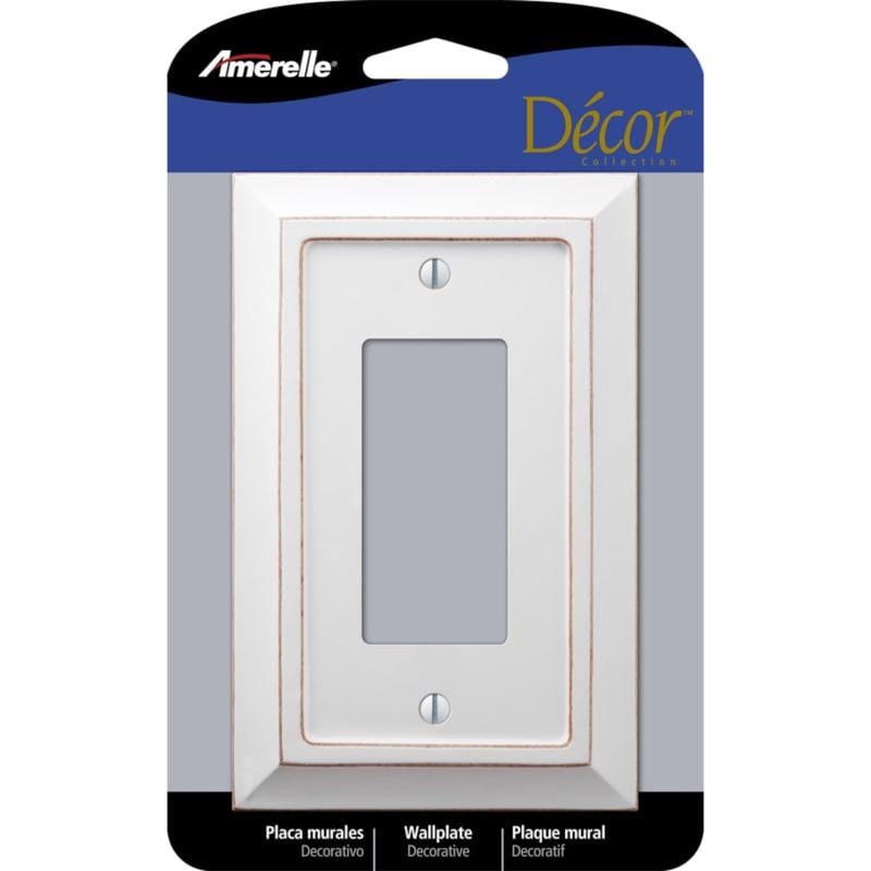 Amerelle 4040RDW Savannah White 1 gang Wood Decorator Wall Plate 1 pk