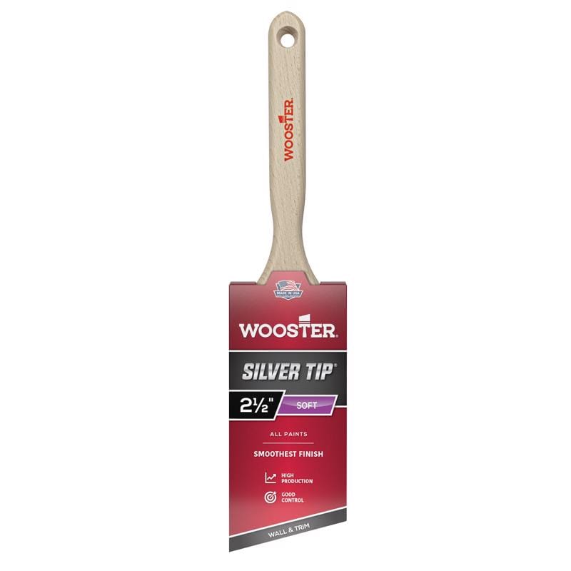 Wooster 5221-2 1/2 Silver Tip 2-1/2 in. Soft Angle Paint Brush