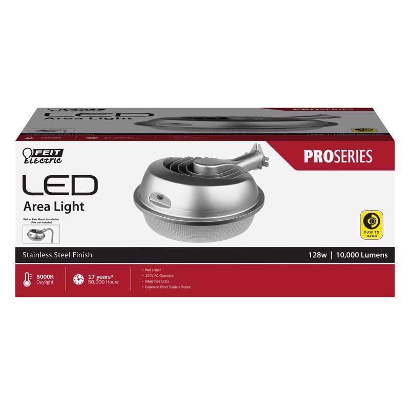 Feit S13AREA850DDSS1 LED Dusk to Dawn Hardwired LED Silver Area Light