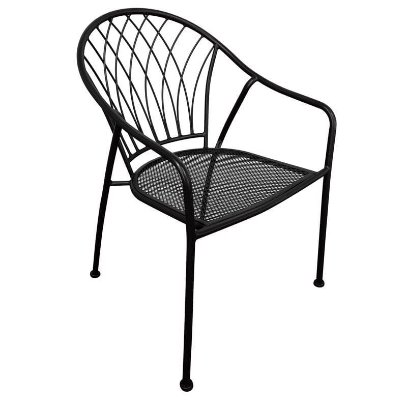 Living Accents ACE25170 Winston Black Steel Frame Stackable Chair