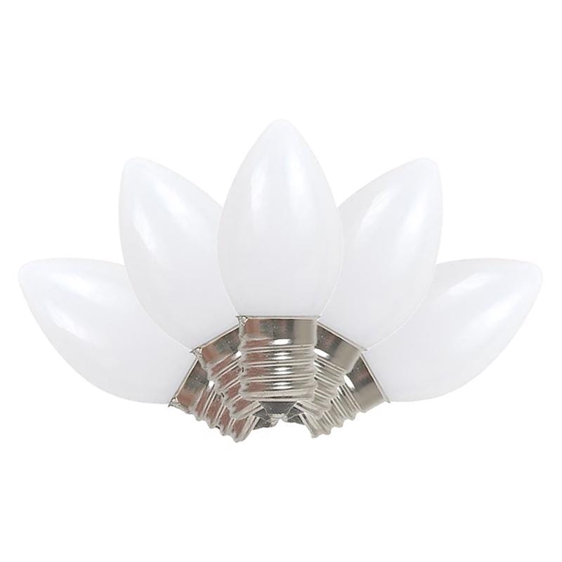 Celebrations BU4C7OWHA Incandescent C7 White 4 ct Replacement Christmas Light Bulbs 0.08 ft.