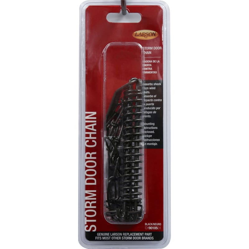 Larson CH9010501 24.5 in. L Zinc-Plated Black Steel Storm Door Wind Chain 9 pc
