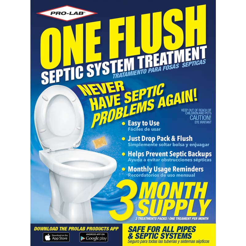 Pro-Lab ON102 One Flush No Scent Septic & Plumbing Treatment 8 oz Stick