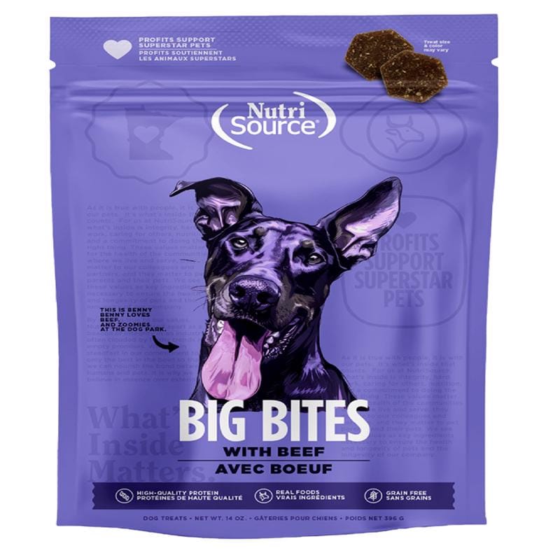 NutriSource 80018 Beef Treats For Dogs 14 oz 1 pk