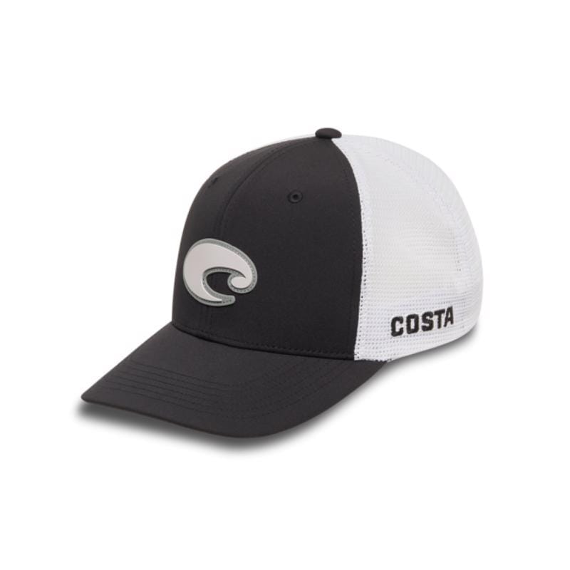 Costa FQS900226-001U Poly Performance Trucker Hat Black/White L/XL