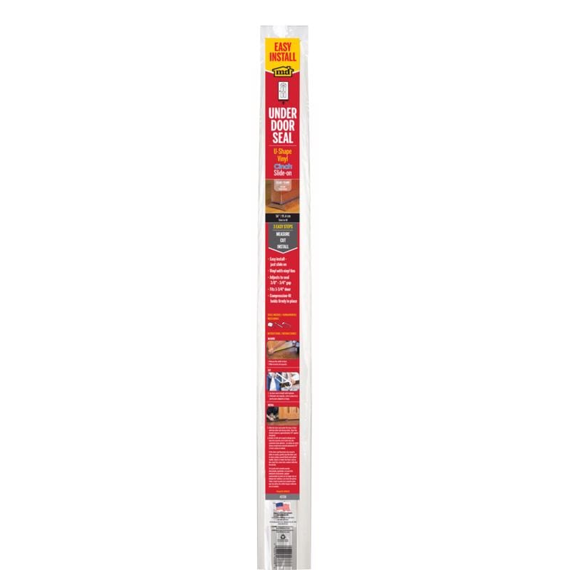 M-D Building Products 43338 CINCH Clear Vinyl Under Door Seal For Doors 36 in. L X 1.75 in.