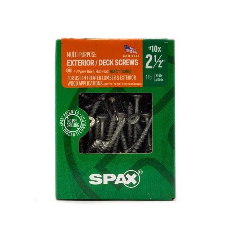 Spax 4191670500604 No. 10 in. X 2-1/2 in. L Gray Star Flat Head Deck Screws 1 lb 81 pc