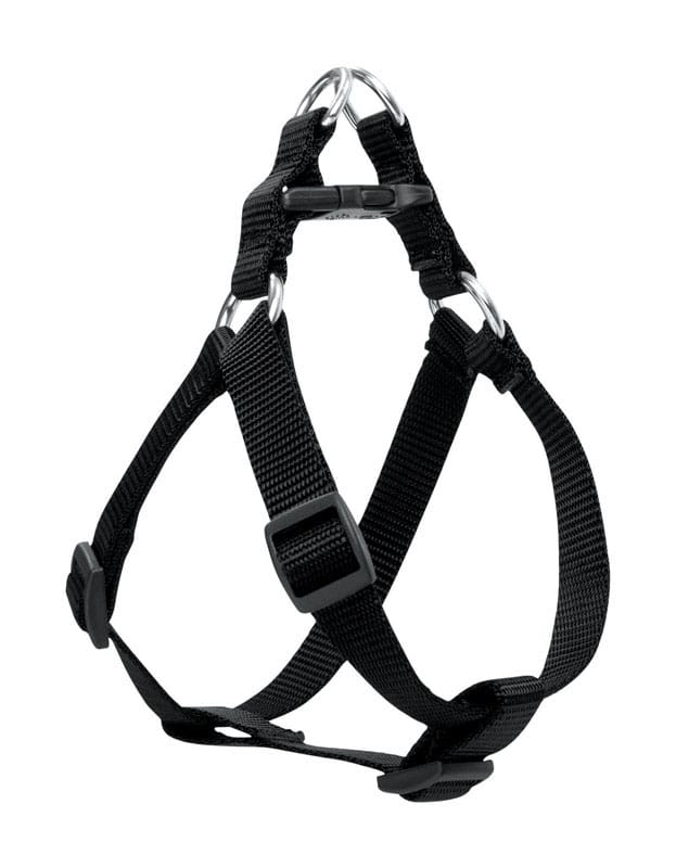 Lupinepet 27545 Black Solid Nylon Dog Step-In Harness Medium