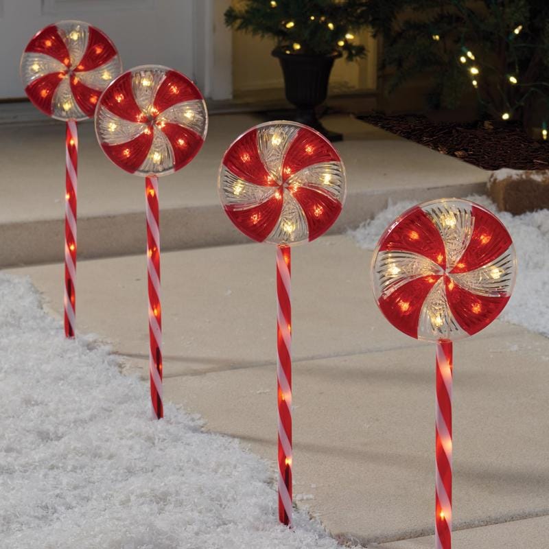 Celebrations 23132-71 LED Peppermint Candy 24 in. Pathway Decor