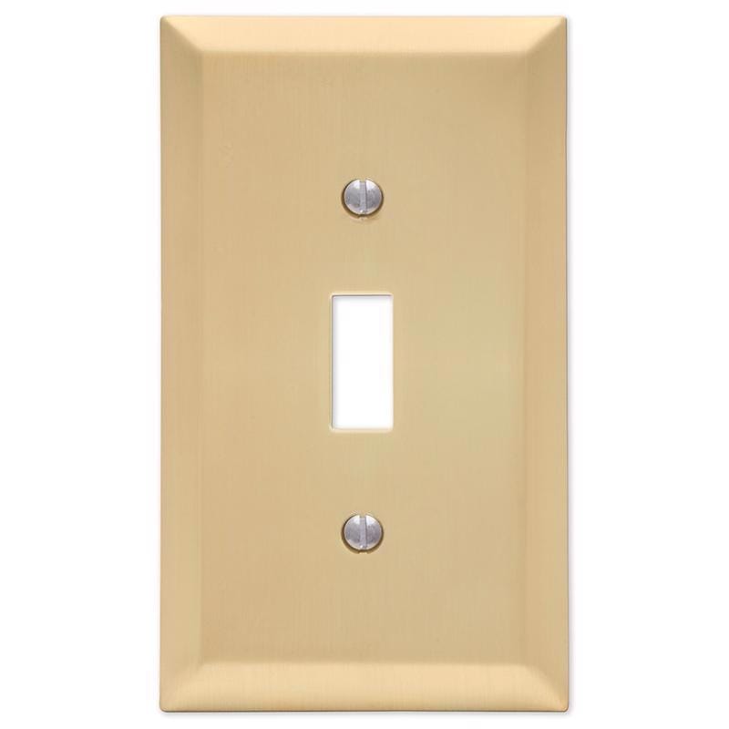 Amerelle 163TSB Century Satin Brass 1 gang Stamped Steel Toggle Wall Plate 1 pk