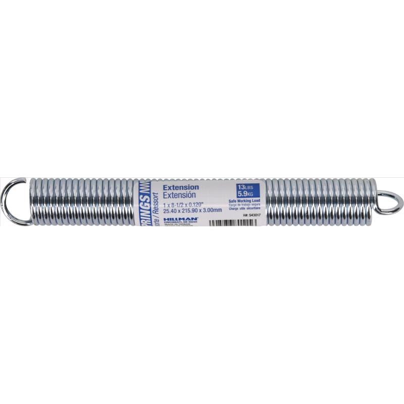Hillman 543017 8.5 in. L X 1 in. D Extension Spring 1 pk