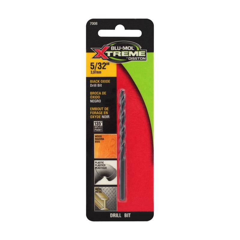 Blu-Mol Xtreme E0217008 5/32 in. Black Oxide Drill Bit 1 pc
