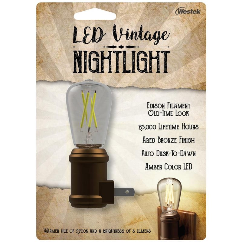 Westek NL-EDSN-DBT Automatic Plug-in Vintage Edison LED Night Light