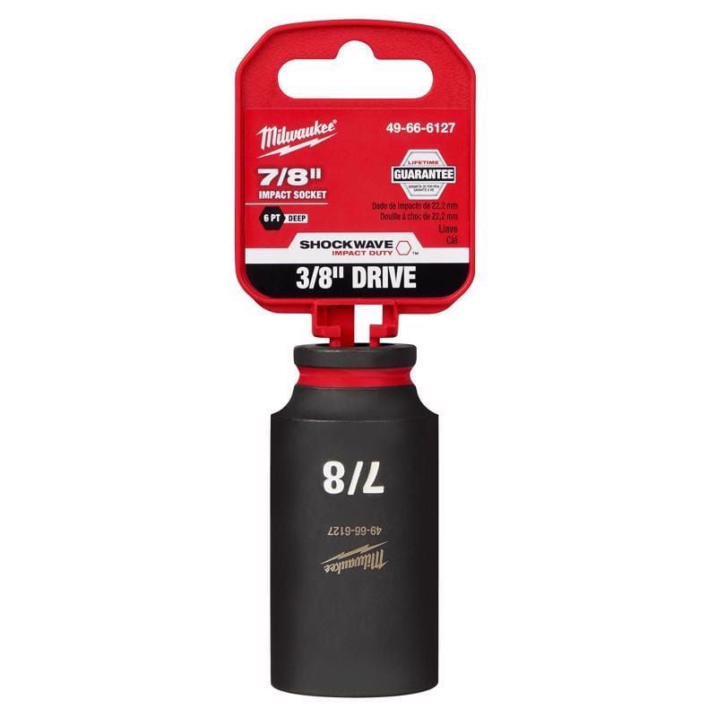 Milwaukee 49-66-6127 SHOCKWAVE 7/8 in. X 3/8 in. drive SAE 6 Point Deep Impact Socket 1 pc