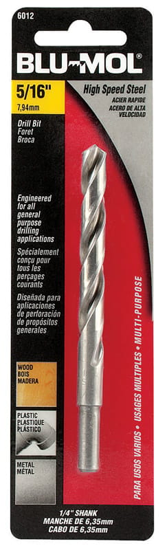 Blu-Mol E0104600 Xtreme 5/16 in. X 4-1/2 in. L High Speed Steel Drill Bit Round Shank 1 pc