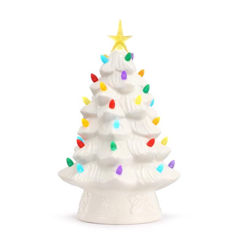 Mr. Christmas 19404AC LED White Tree Table Decor 12 in.