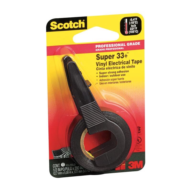 Scotch 194NA Super 33+ 1/2 in. W X 200 in. L Black Vinyl Electrical Tape