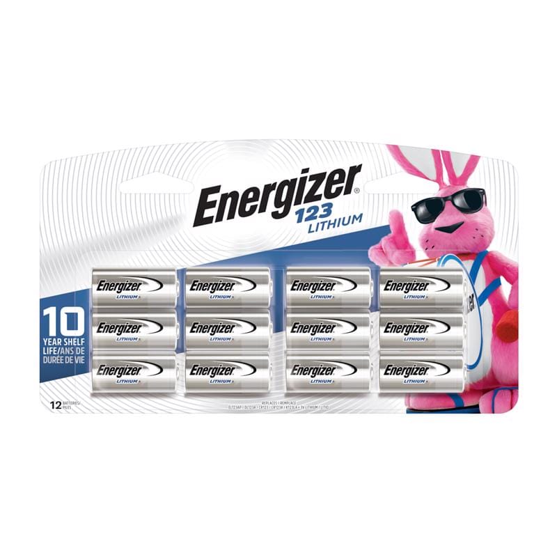 Energizer EL123BP12 3-Volt Lithium Batteries 12 pk Carded