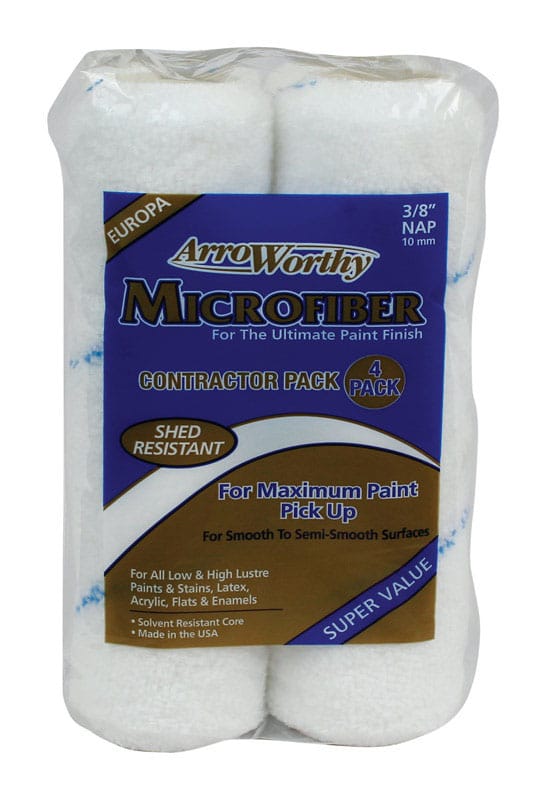 ArroWorthy 9MFR3-4PK 0900 Microfiber 9 in. W X 3/8 in. Paint Roller Cover 4 pk