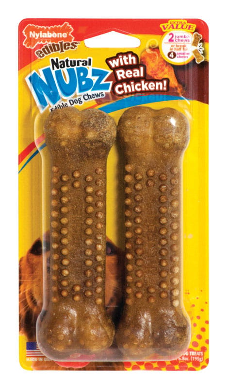 Nylabone NEN203TPW Nubz Chicken Chews For Dogs 6.8 oz 2 pk